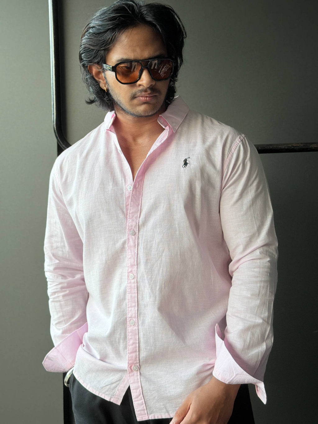 Pastel Rose Linen Plain     FullSleeve Shirts