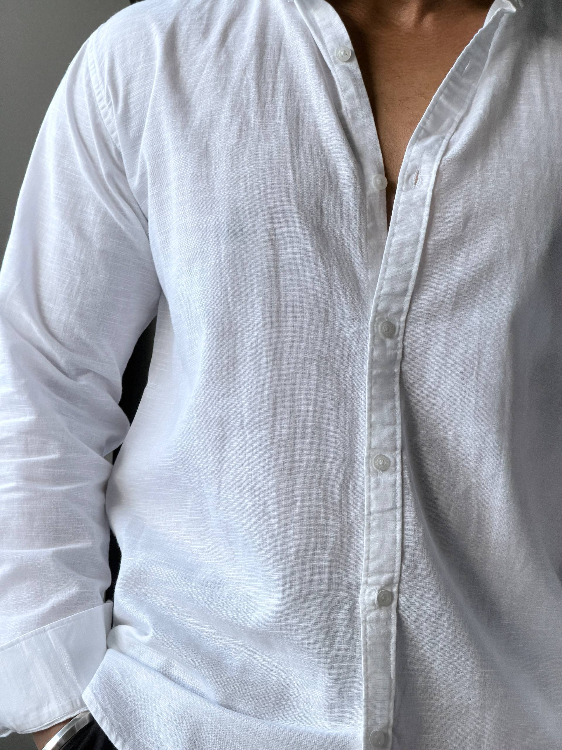 Classic White Linen Plain FullSleeve Shirts