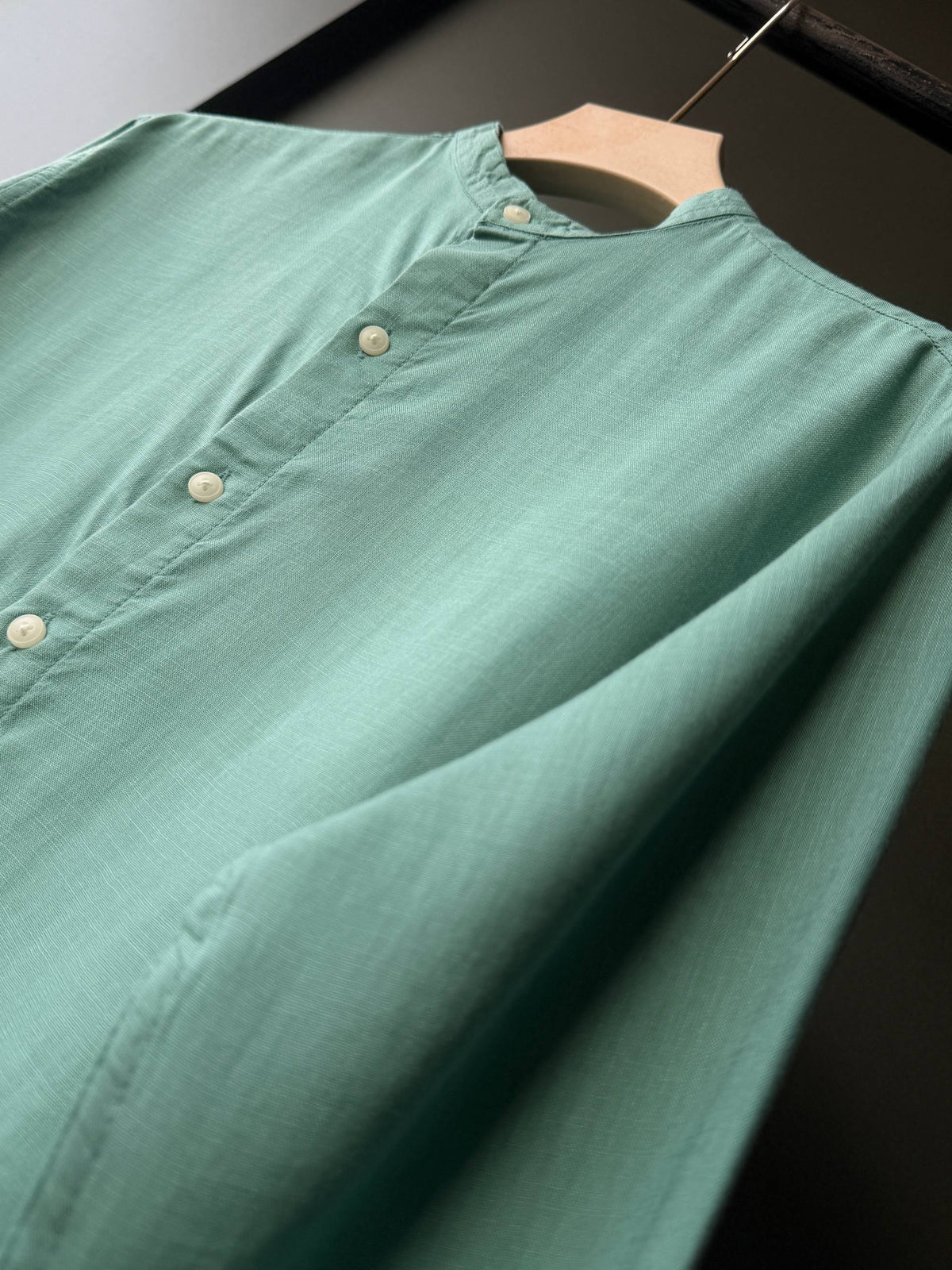 Seafoam Teal Linen           Fullsleeve Shirts