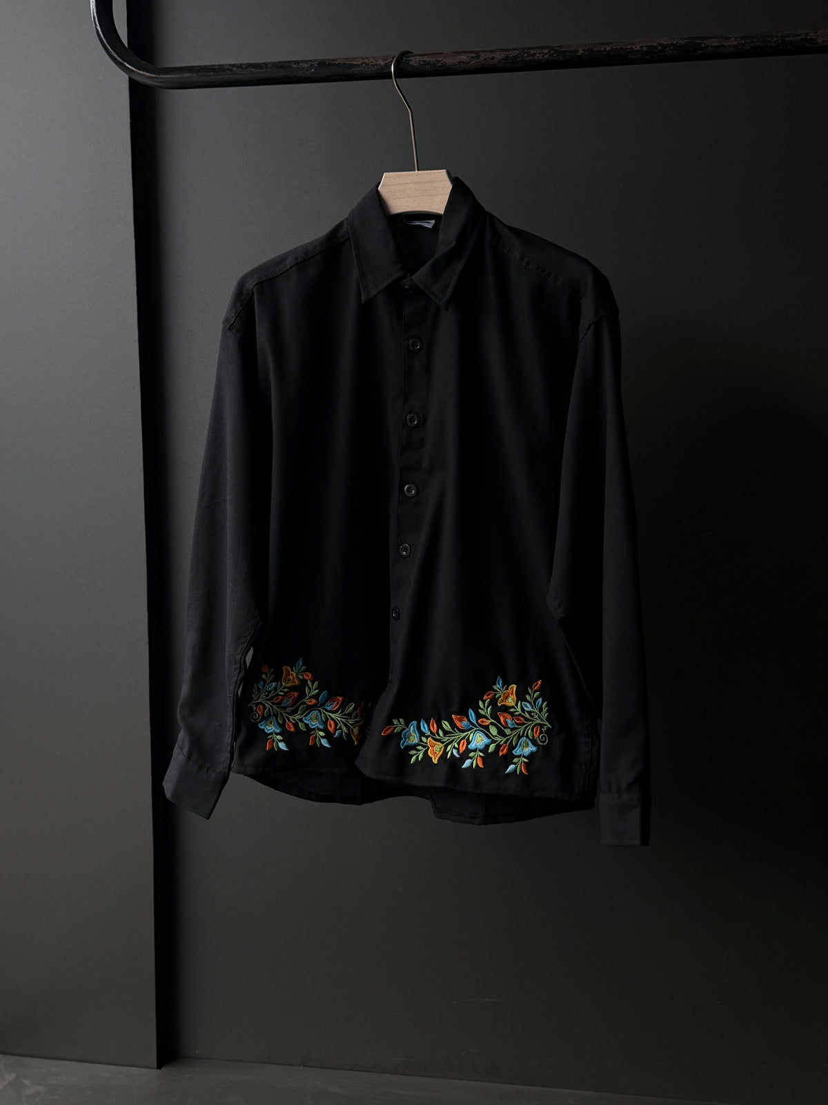 Black Orchid Embroidery Fullsleeve Shirts