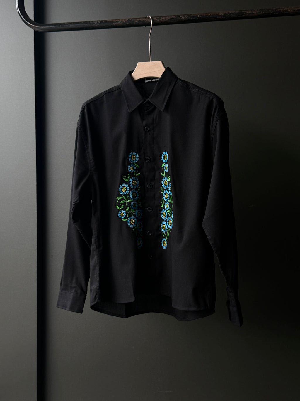 Blue Daisy Noir Embroidery 
Fullsleeve Shirt