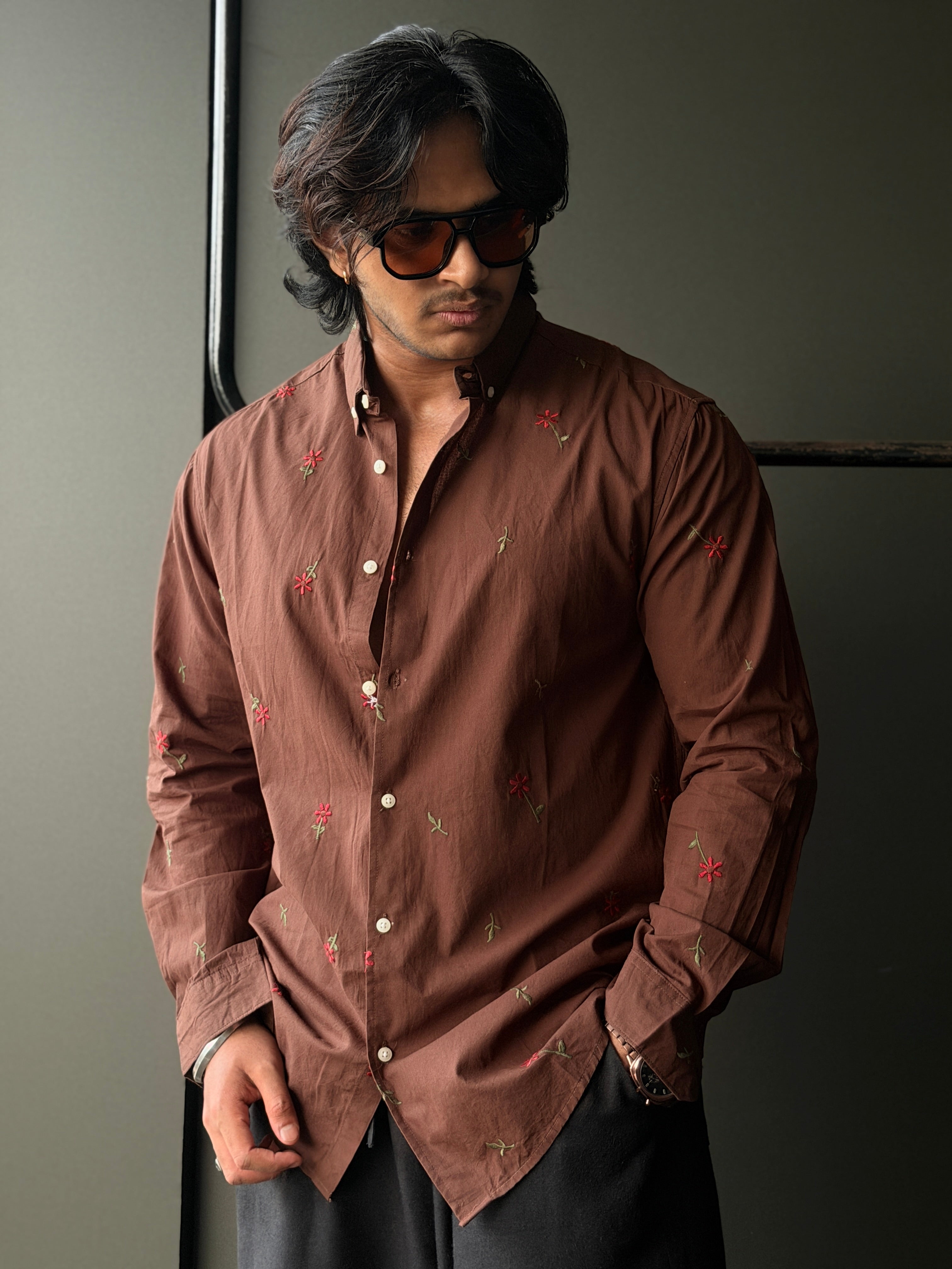 Roseeclipse Embroidery Fullsleeve Shirt