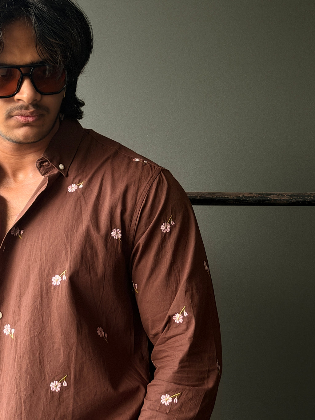 Rosewoodflora Embroidery Fullsleeve Shirt