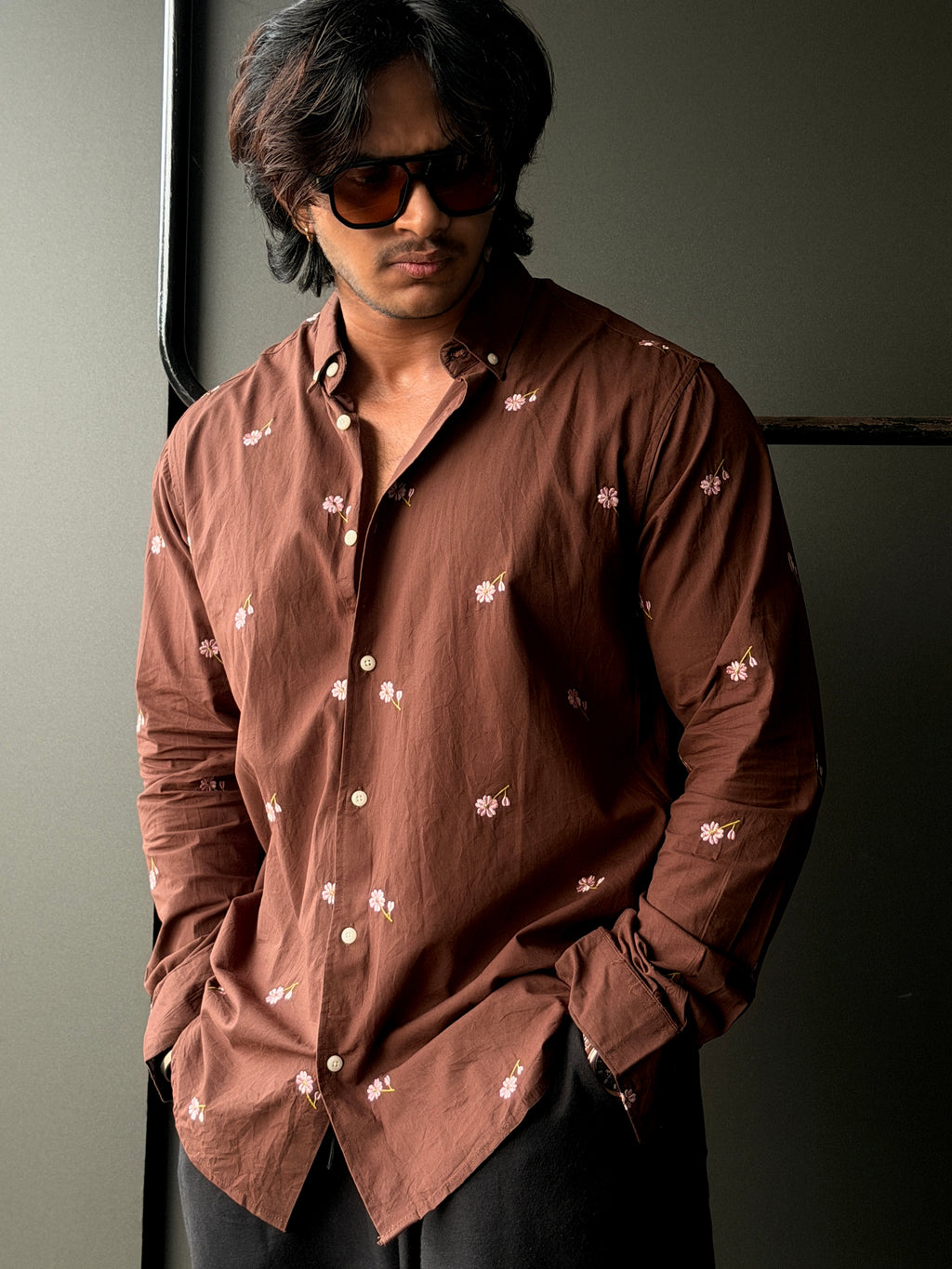 Rosewoodflora Embroidery Fullsleeve Shirt