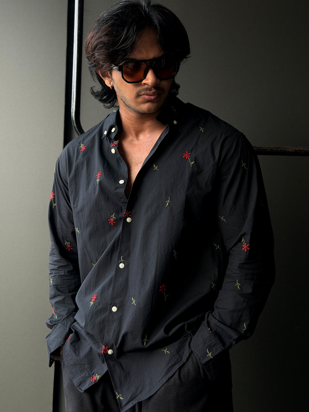 Scarletflora Embroidery Fullsleeve Shirt