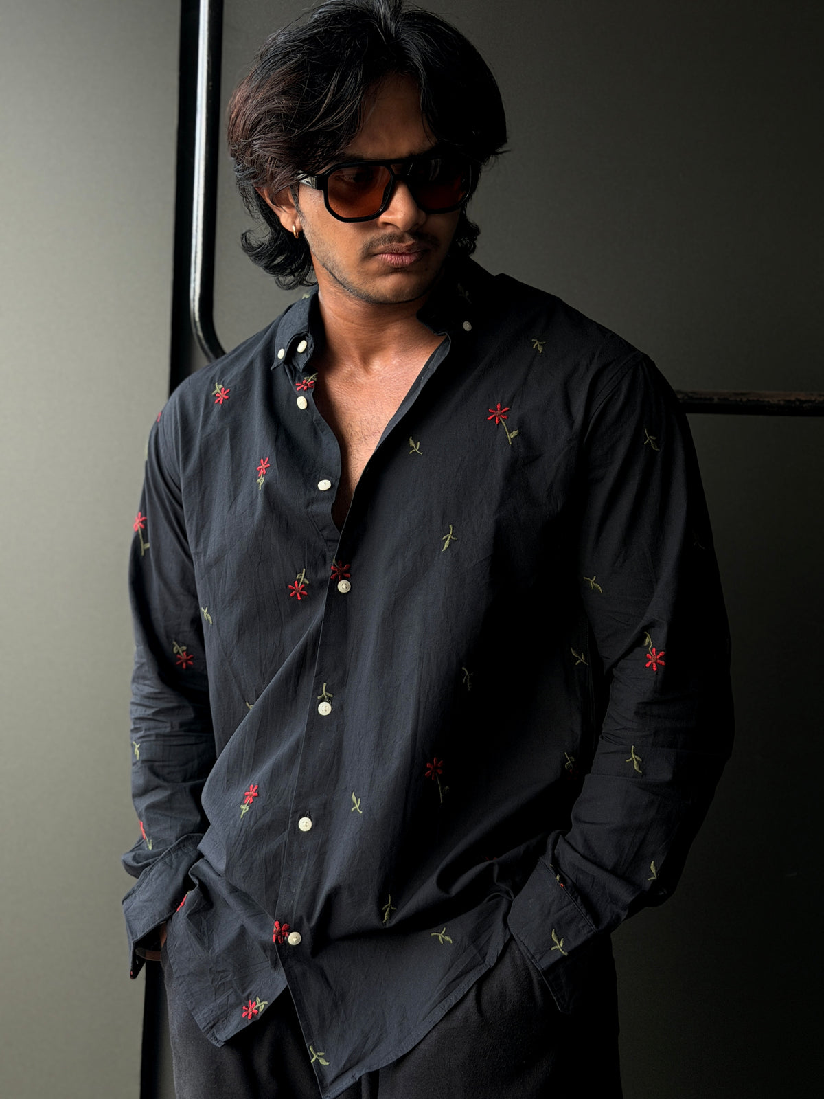 Scarletflora Embroidery Fullsleeve Shirt